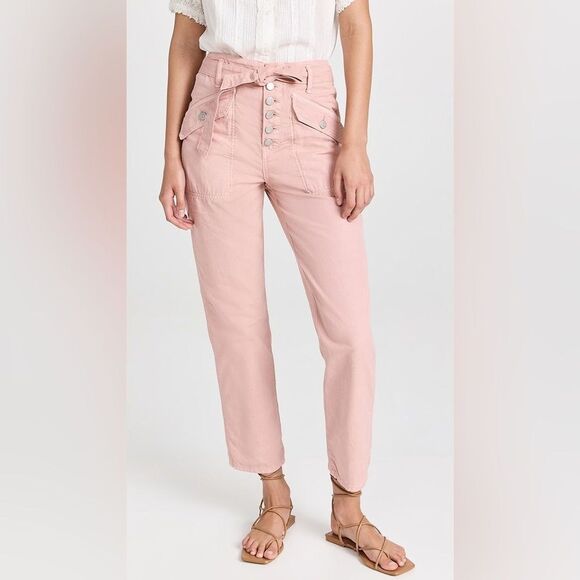 Veronica Beard Rinley Straight Ankle Jeans Pants Women’s 29 Belted Pink Preppy - Picture 1 of 13
